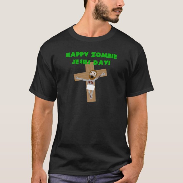 T-shirt Jour heureux de Jésus de zombi (Devant)