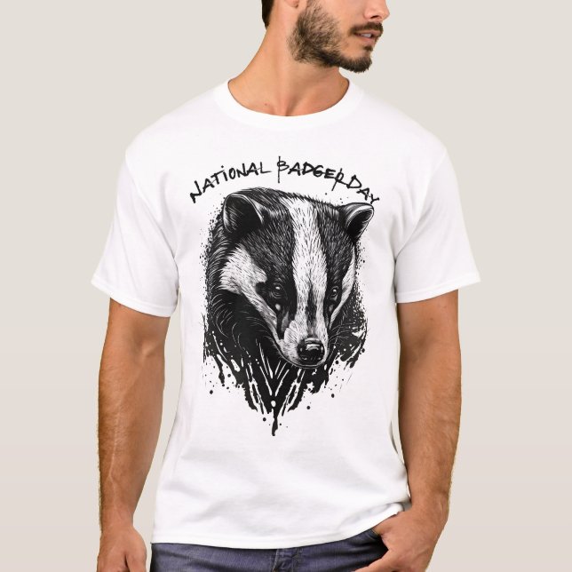 T-shirt Jour national du blaireau (Devant)
