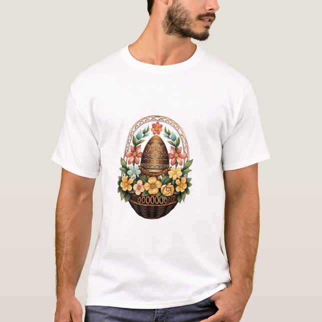 T-shirt Jour Pâques Panier OEuf Mandal (Devant)