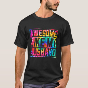 T-shirt Jour Rétro Tie Dye Parents Awesome Comme Mon Mari
