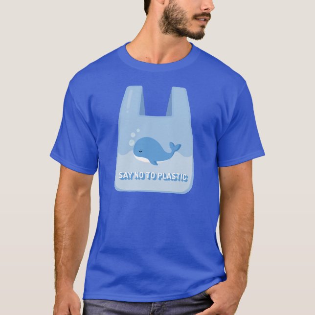 T-shirt Jour sans sac en plastique, baleine (Devant)