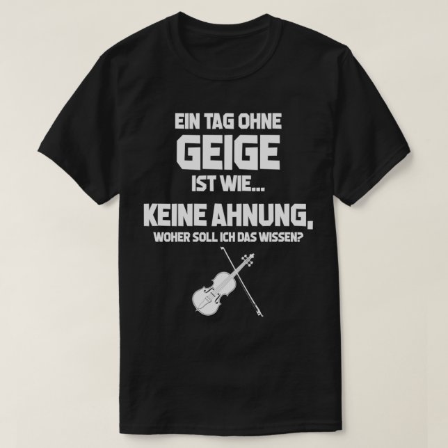T-shirt Jour violoniste sans violon Impossible Violon pla (Design devant)