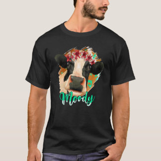 T-shirt Journal floral Vache Génisse lunatique Vache Agri