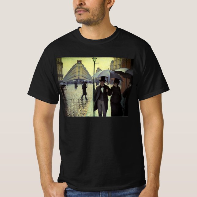 T-shirt Journée de la Pluie de Paris par Gustave Caillebot (Devant)