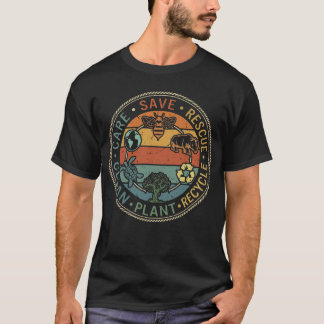 T-shirt Journée de la Terre Recyclez Sauvez les Abeilles S