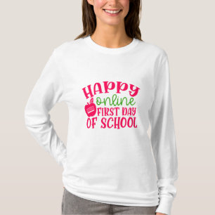 T-shirt Journée de l'enseignant Happy en ligne Premier jou