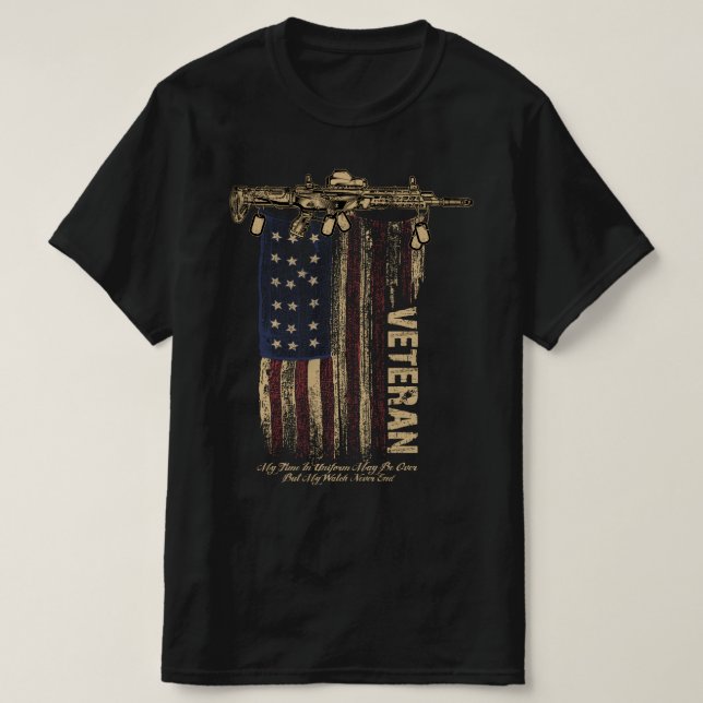 T-shirt journée des anciens combattants avec drapeau améri (Design devant)