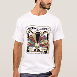 T-shirt Journée des langues Art Déco Livre Polyglotte Salu