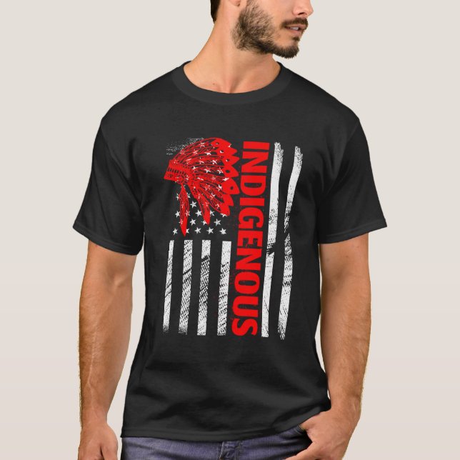 T-shirt Journée des Peuples Indigènes Coiffés Usa F (Devant)