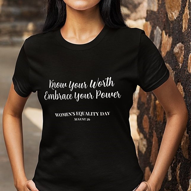 T-shirt JOURNÉE Élégante DE L'ÉGALITÉ DES FEMMES Noires (Créateur téléchargé)