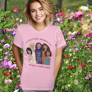 T-shirt Journée internationale des femmes   Rose puissance