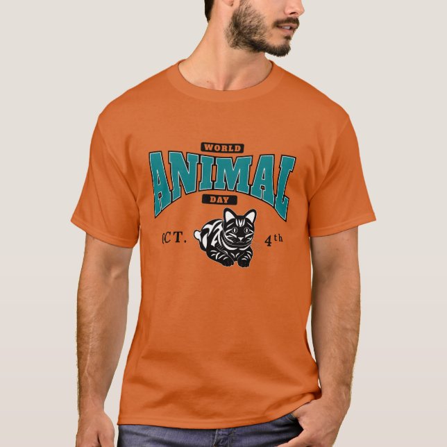 T-shirt Journée mondiale de l'animal le 4 octobre garçon (Devant)