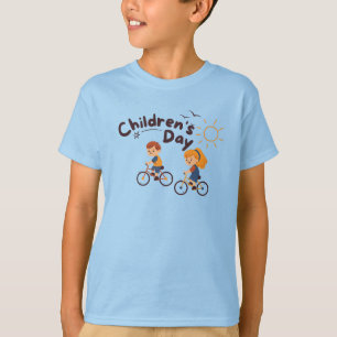 T-shirt Journée mondiale de l'enfant Graphisme Le vélo