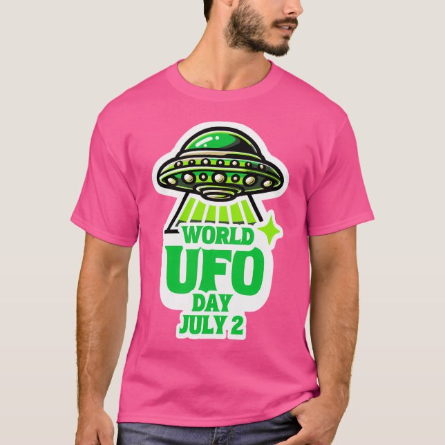 T-shirt Journée Mondiale de l'Ofo Juillet 2 Aliens Volant  (Devant)
