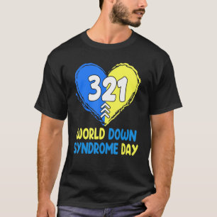 T-shirt Journée mondiale du syndrome de Down 3 21 Coeur bl