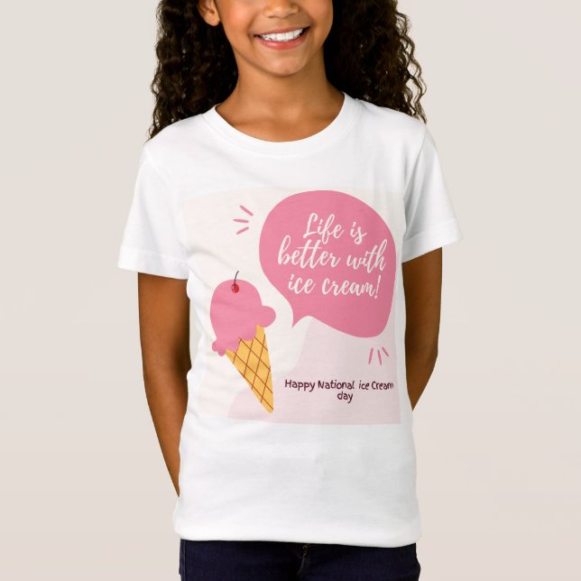 T-Shirt JOURNÉE NATIONALE DE LA CRÈME DE GLACE POUR LES FI (Devant)