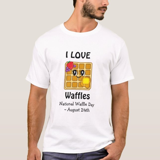 T-shirt Journée nationale de la gaufre 24 août Fête de la  (Devant)