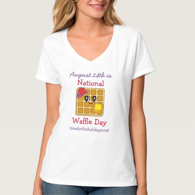 T-shirt Journée nationale de la gaufre 24 août Fête de la  (Devant)