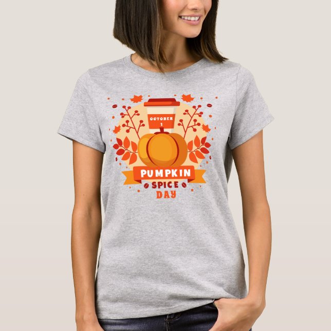 T-shirt Journée nationale des épices, café, feuilles d'aut (Devant)