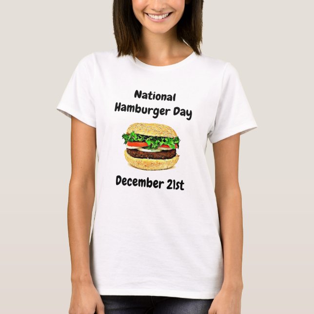 T-shirt Journée nationale du hamburger 21 décembre (Devant)