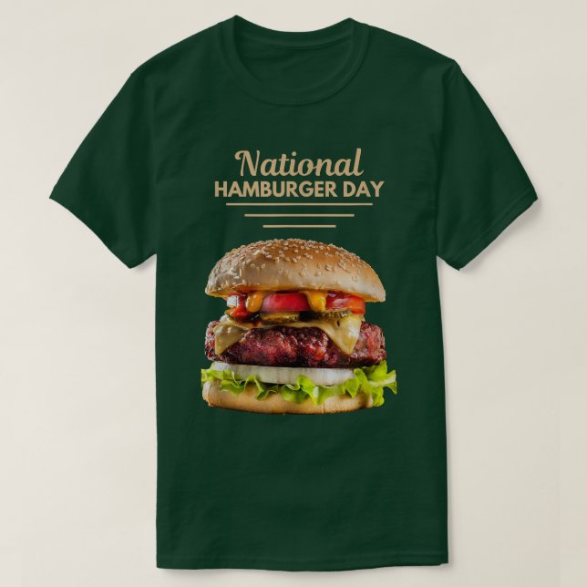 T-shirt Journée nationale du hamburger 28 mai Restauration (Design devant)