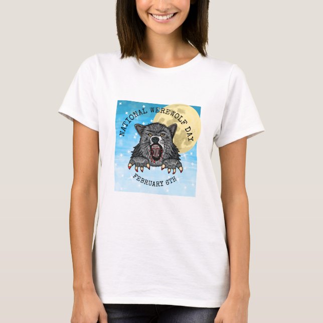T-shirt Journée nationale du loup-garou 6 février (Devant)