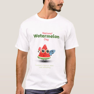 T-shirt Journée nationale du melon d'eau Art d'été mignon