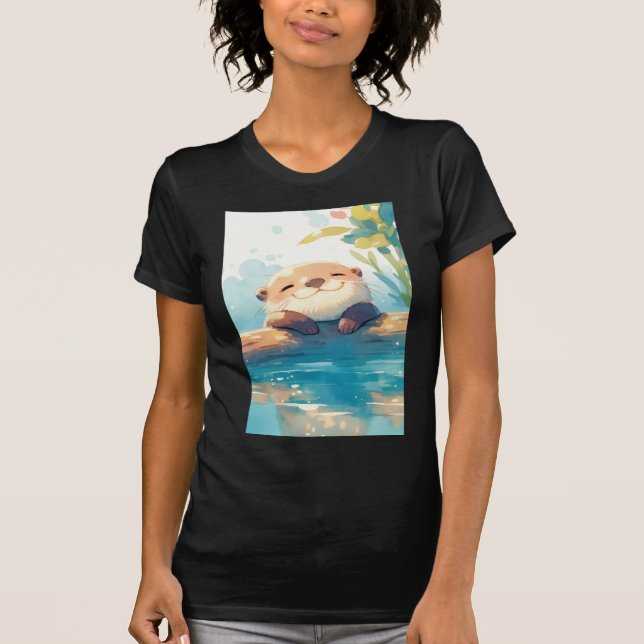 T-shirt Journée Paresseuse de la Loutre (Devant)