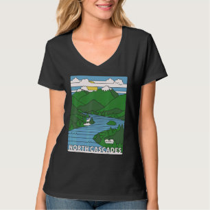 T-shirt Journée Retro North Cascades National Park Colorad