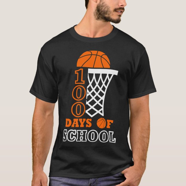 T-shirt Jours De Basketball Scolaire Enfants 100e Jour De  (Devant)
