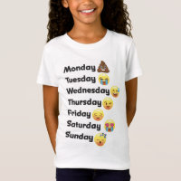 Jours d'Emoji de la chemise de semaine