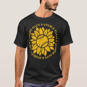 T-shirt Jours ensoleillés et Jeu double Baseball ou Softba
