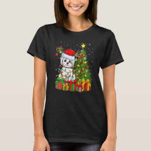 T-shirt Jours fériés Père Noël Maltese Chien Noël Tr