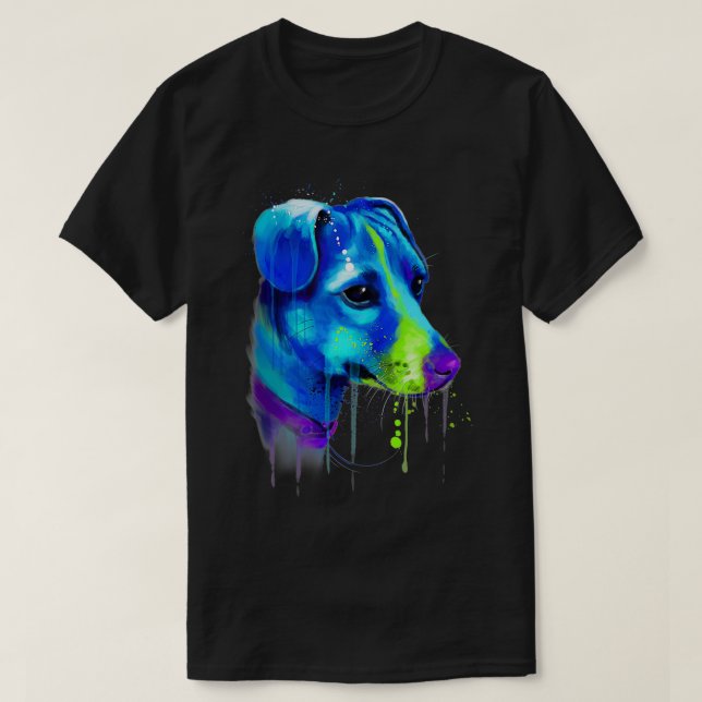 T-shirt Jovely Jack Russell Abstrait, Aquarelle Peinture (Design devant)