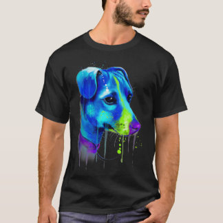 T-shirt Jovely Jack Russell Abstrait, Aquarelle Peinture
