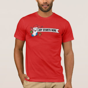 T-shirt Joy Commence Ici Les Bas De Noël
