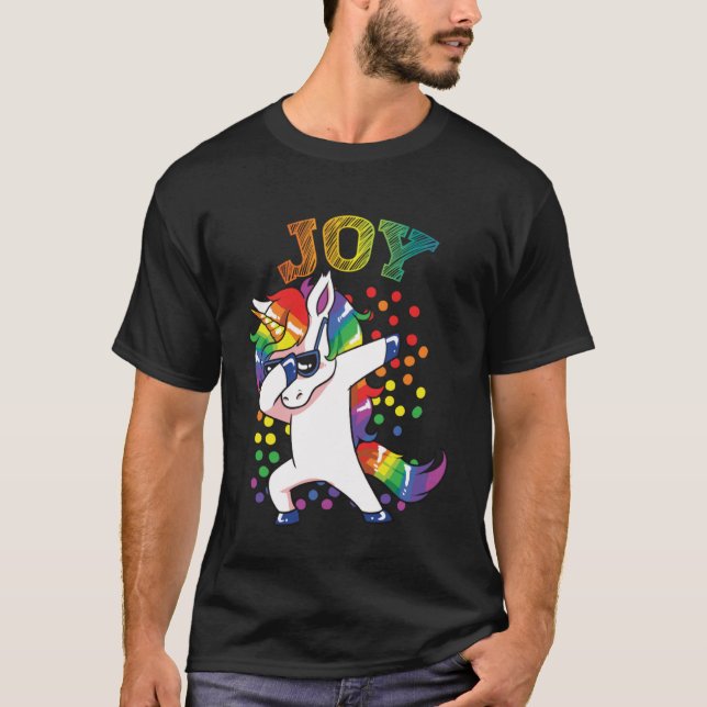 T-shirt Joy Dabbing Unicorn (Devant)