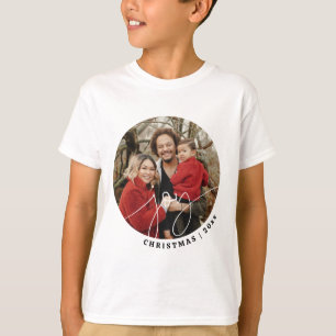 T-shirt Joy Minimalist Famille Noël 2023 cadeau de vacance