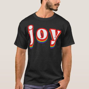T-shirt Joy Retro Typographie Arc-en-ciel