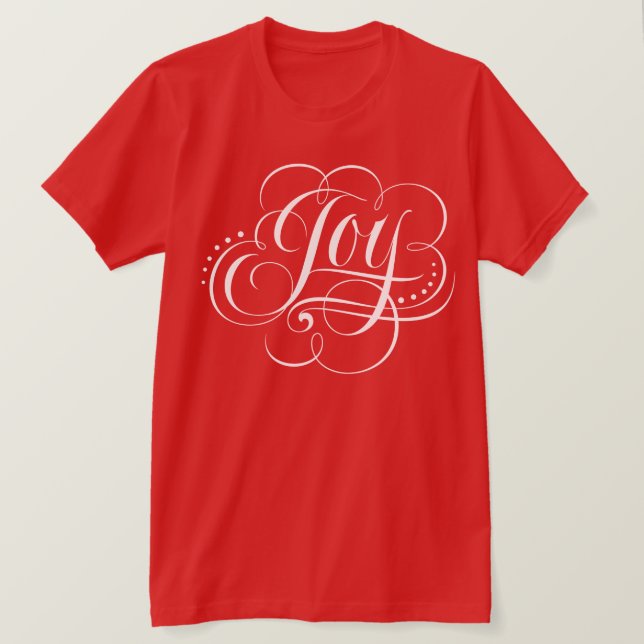 T-shirt Joy to the World Chalkboard Fancy Chalk Lettering (Design devant)