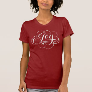 T-shirt JOY to the World Fancy Christmas Calligraphy