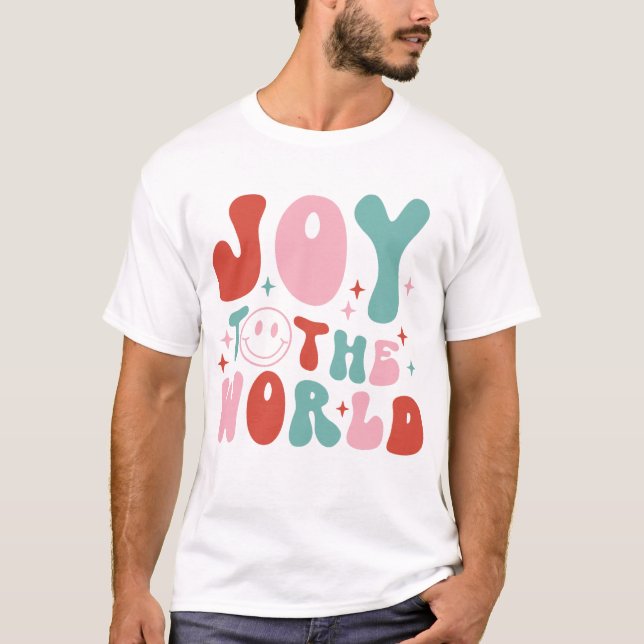 T-shirt Joy To The World Retro Christmas (Devant)
