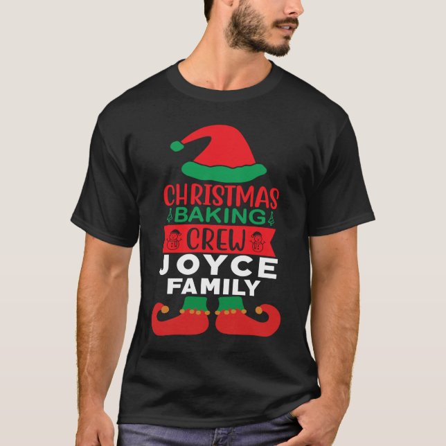 T-shirt Joyce Famille pâtisserie de Noël Équipage de jumel (Devant)