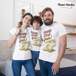 T-shirt Joyeuse année bissextile 29 février Blanc Vintage