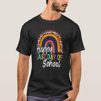 T-shirt Joyeuse Dernière Journée De L'École Rainbow Leopar