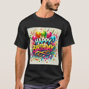 T-shirt Joyeuse fête d'anniversaire de ballon