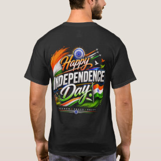 T-shirt Joyeuse Fête de l'Indépendance 3D Drapeau de l'Ind