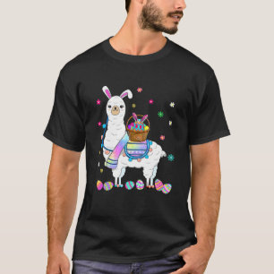 T-shirt Joyeuse fête de Pâques 2022 Llama Bunny Apportant