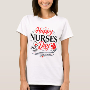 T-shirt Joyeuse fête des infirmières héros en blouse