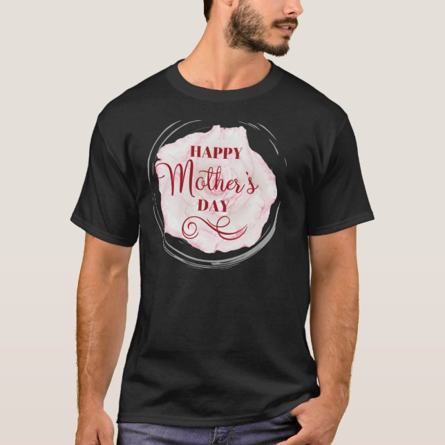 T-shirt Joyeuse Fête Des Mères Avec Amour Et Fleurs Mama H (Devant)